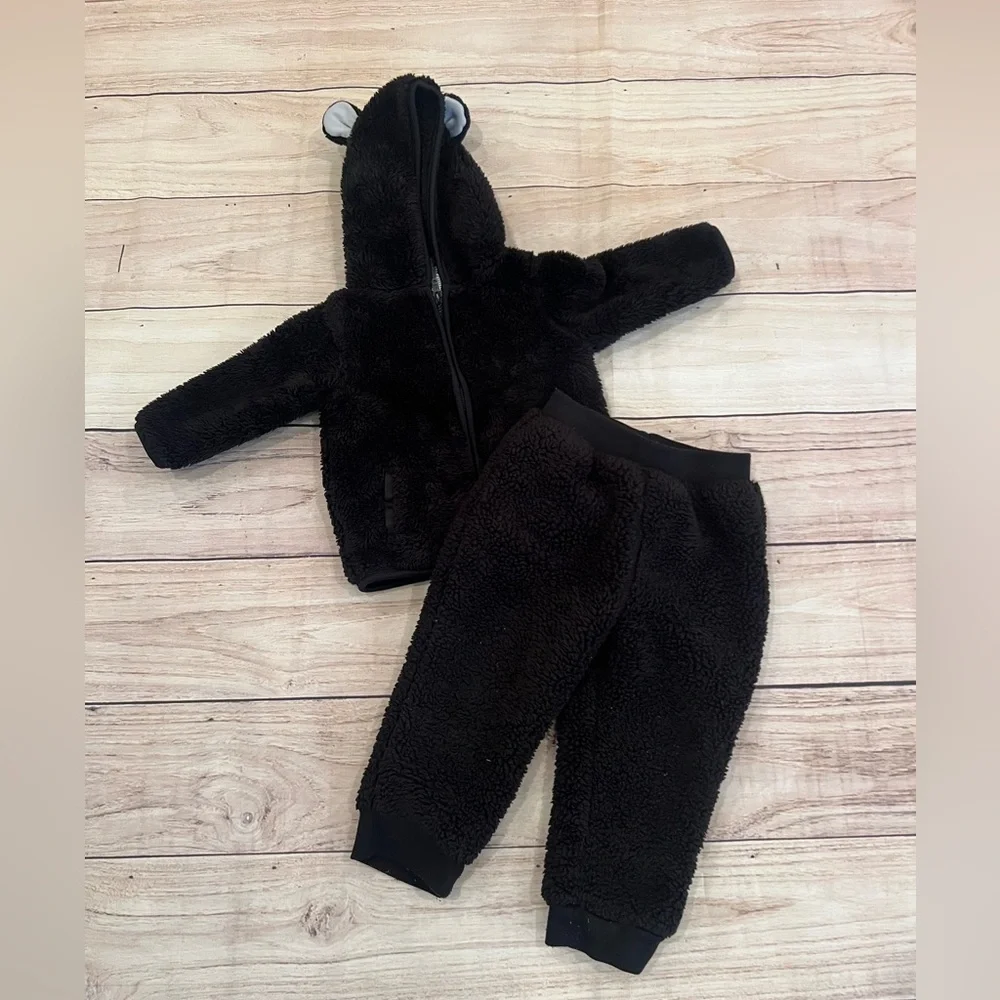 GARANIMALS Cozy Black Fleece Kids Set/baby